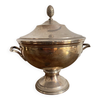 Silver tureen, pine cone handle