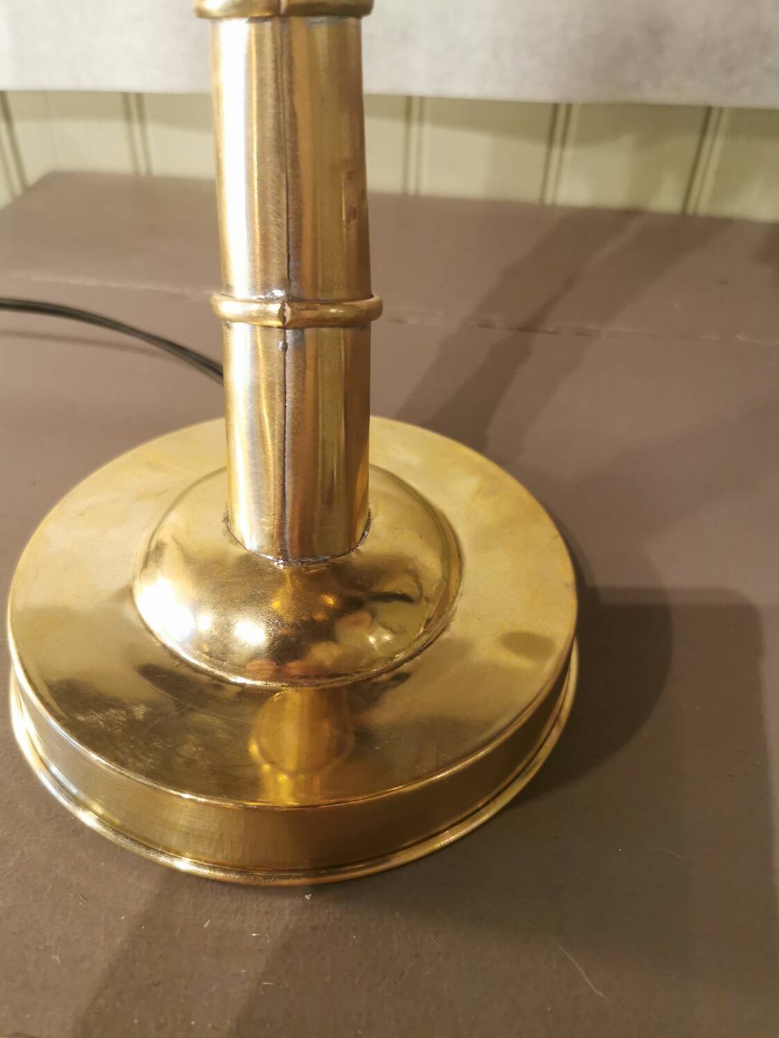 Solid brass palm tree lamp