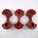 3 red ceramic candlesticks • Cari Zalloni • Steuler • 1970
