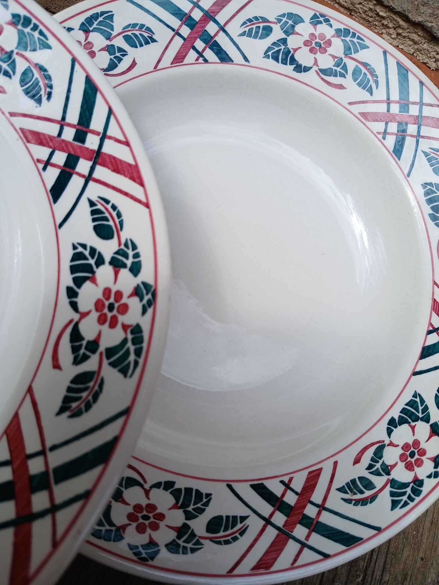 4 antique deep plates from Sarreguemines