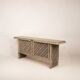 Sideboard in parchment and Missoni fabric by Angelo Mazzola for Salpol, 1980