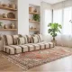 Set of striped Moroccan floor cushions handwoven.