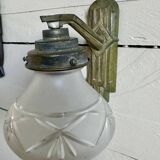 Art Deco wall lamp in metal and glass