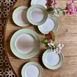 Vintage dessert service, one main course and 6 plates L'AMandinoise
