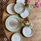 Vintage dessert service, one main course and 6 plates L'AMandinoise