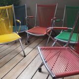 Armchair foldable child vintage 60's "scoubidou" orange