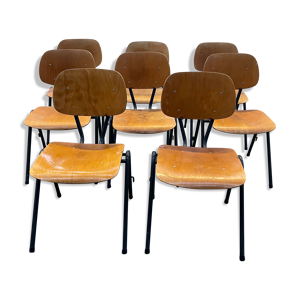 Lot de 8 chaises d'école