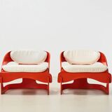 Joe Colombo Pair of Early 4801 Lounge Chairs for Kartell Italy 1964