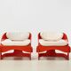 Joe Colombo Pair of Early 4801 Lounge Chairs for Kartell Italy 1964
