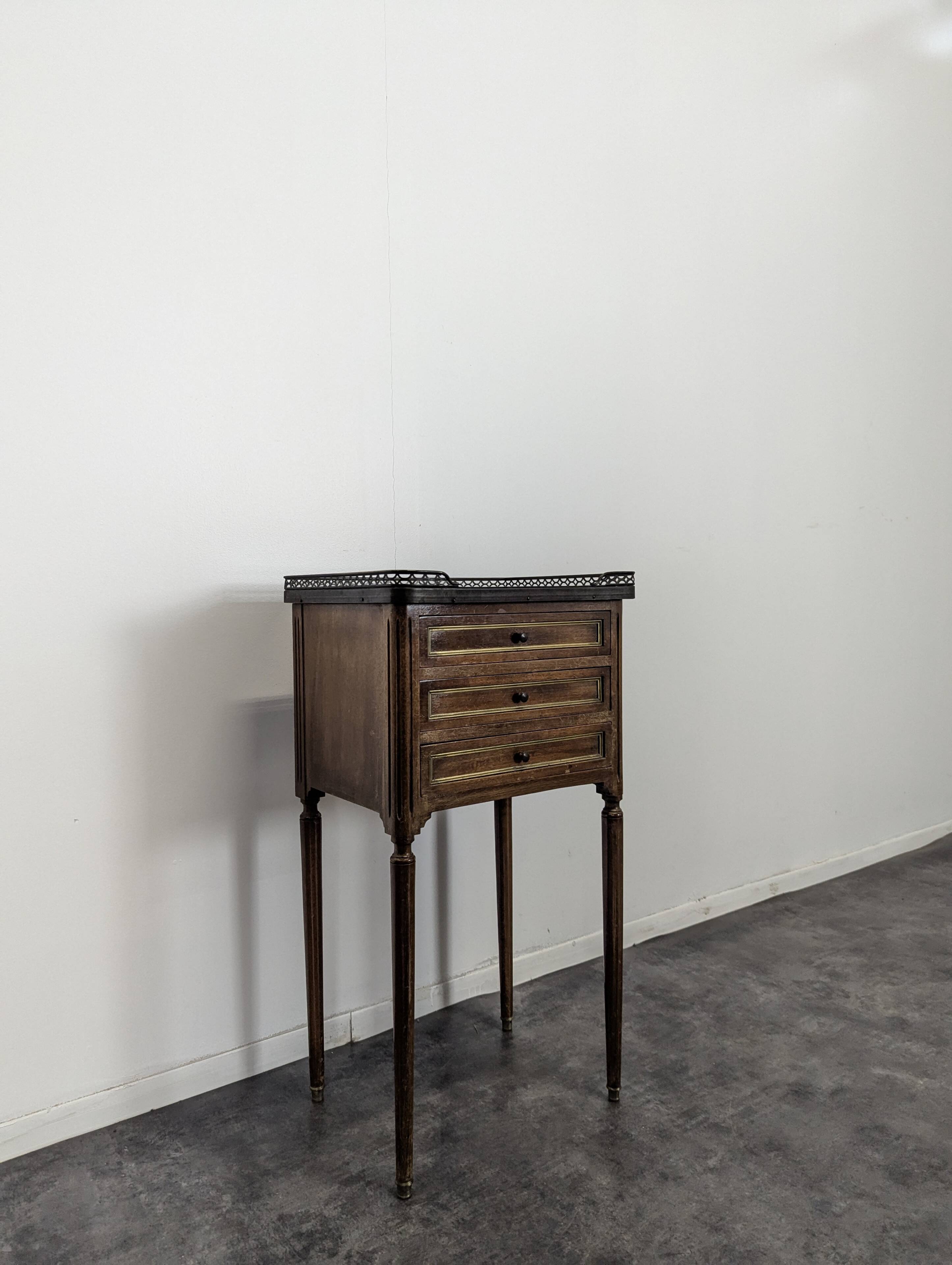 Louis XVI period mahogany bedside table