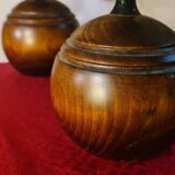 Pair of solid wood ball lamps, Scandinavian style bedside lamps, 33x14