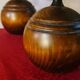 Pair of solid wood ball lamps, Scandinavian style bedside lamps, 33x14