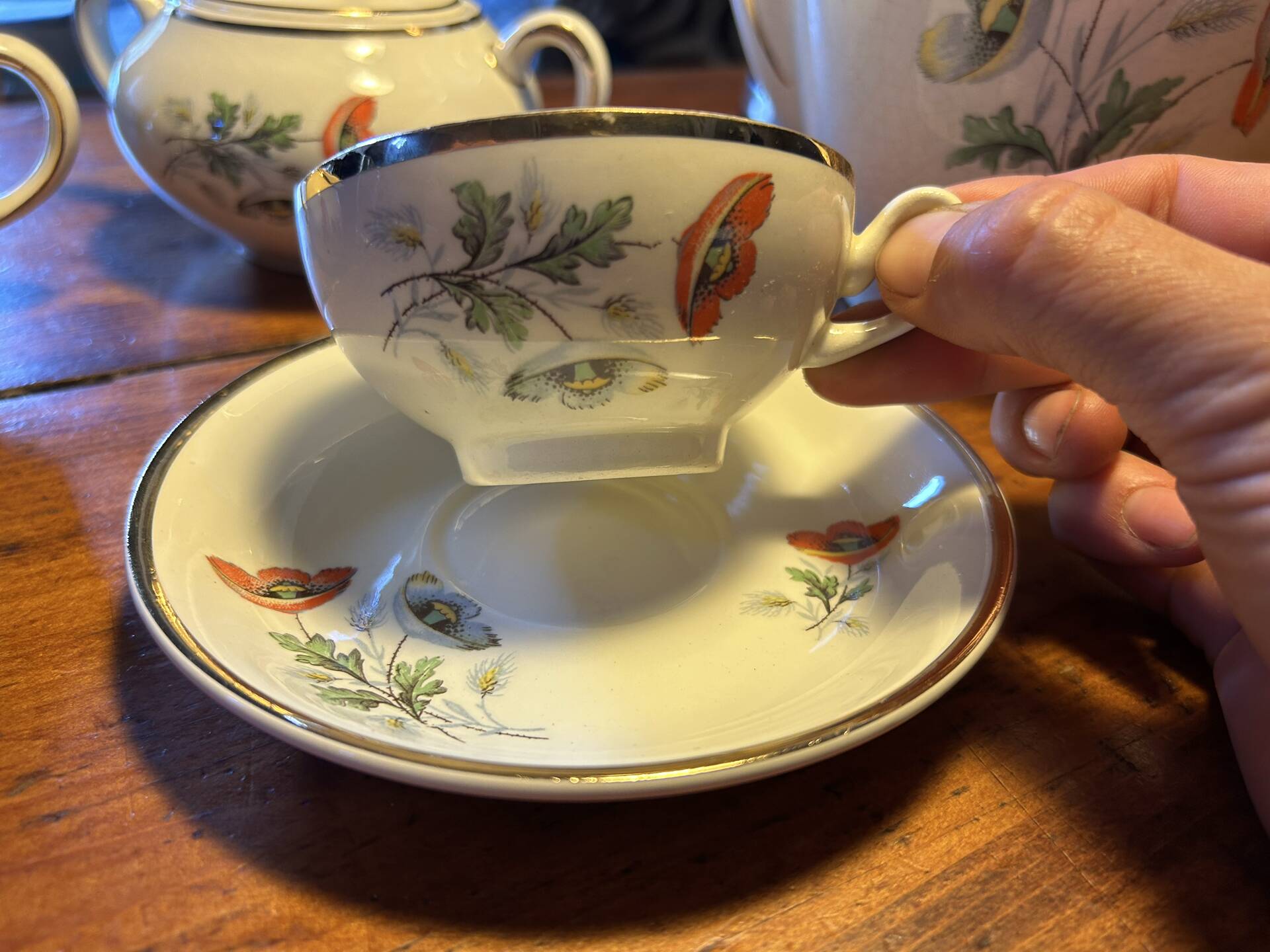 Antique tea service Céranord by Amand – 20 cups and saucers – perfect
