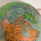 Vintage globe 1950 terrestrial Perrina glass - 19 cm