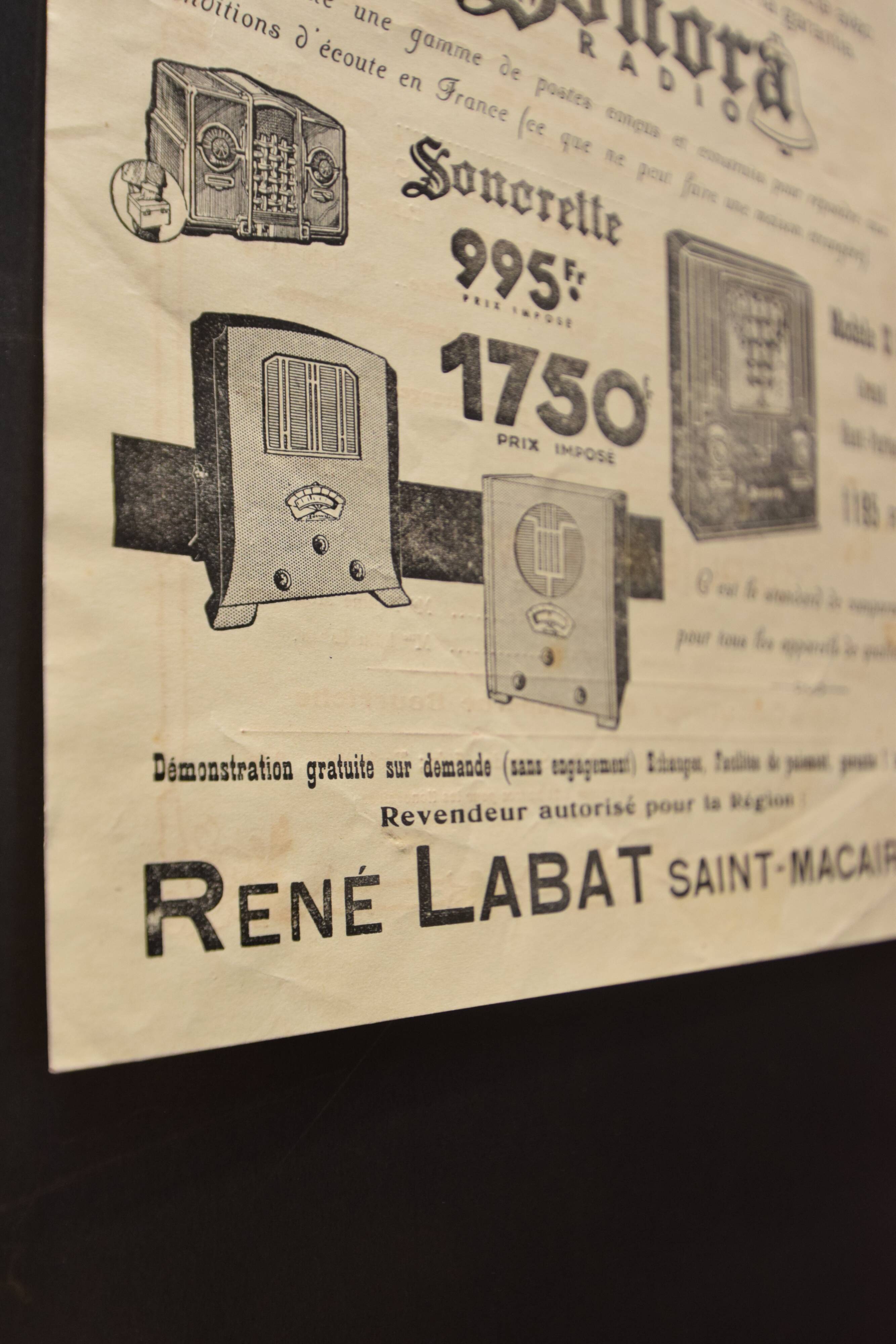 Poster "Grand Concert" - City of Saint-Macaire - 1934