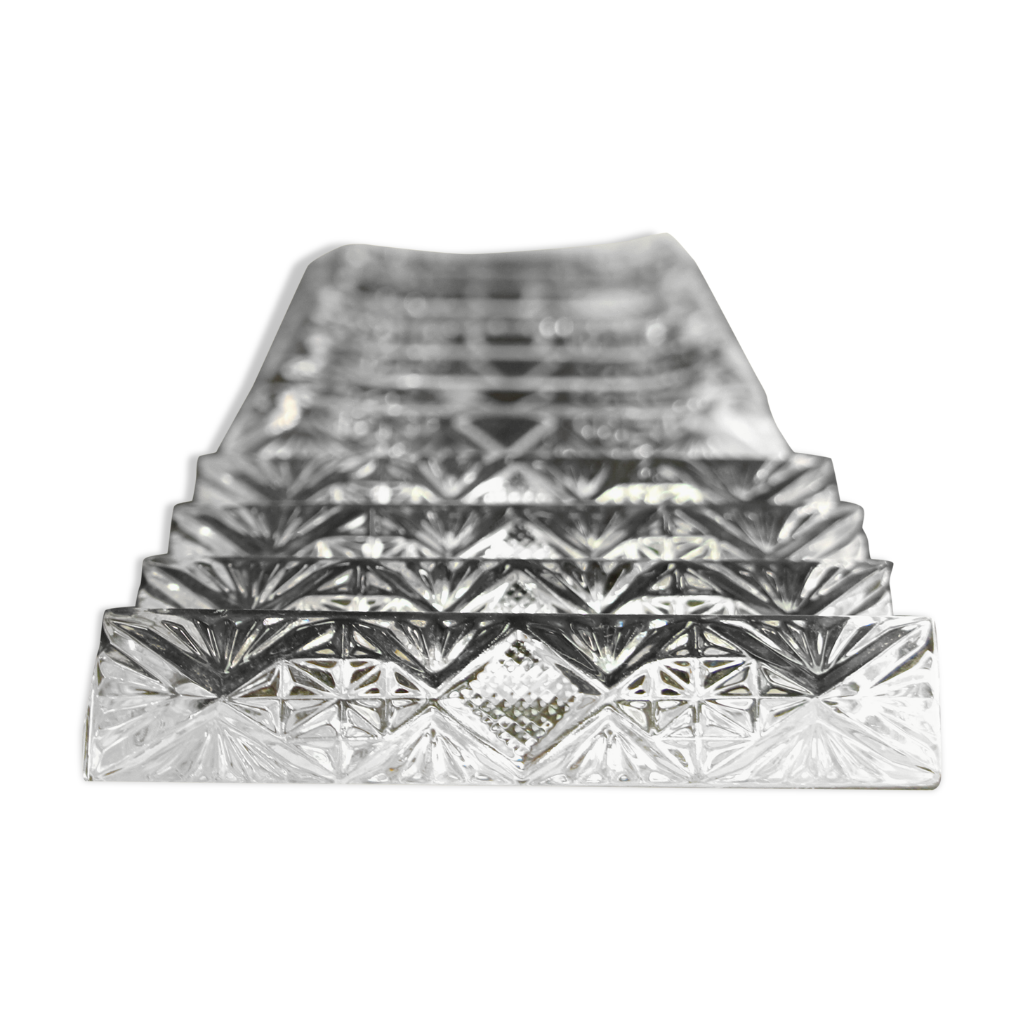 Set de 12 porte couteaux en cristal au plomb taillé
