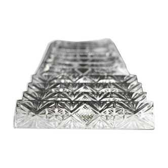 Set de 12 porte couteaux en cristal au plomb taillé