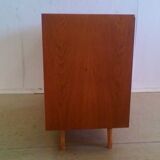 Commode à tiroirs noire et blanche République tchèque 1960s