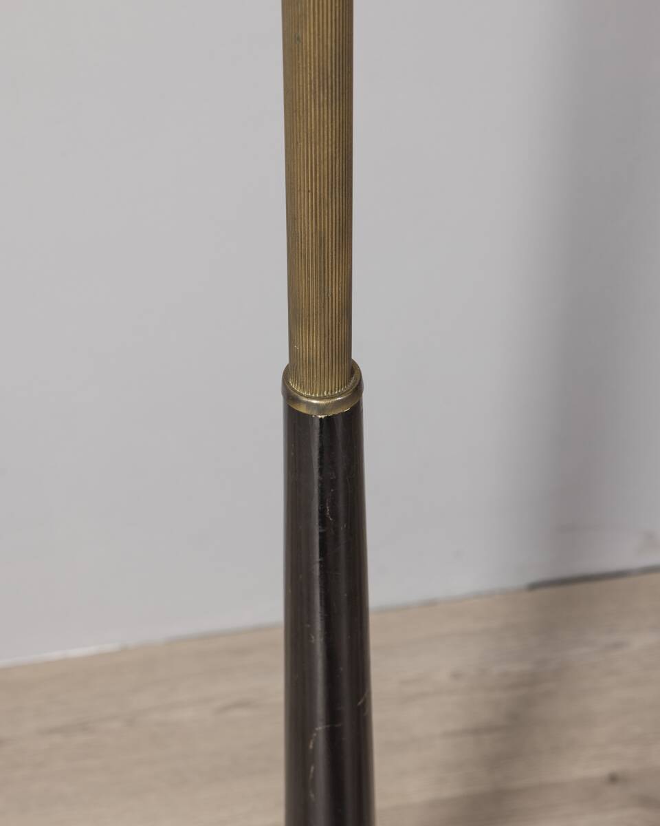 Lampadaire vintage des années 50 en onyx et laiton doré design italien