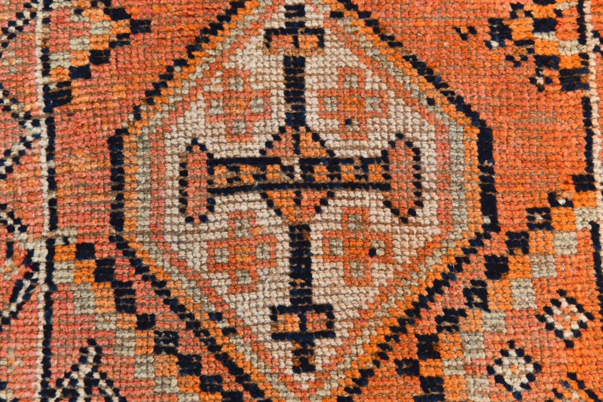 3x13 Faded Orange Vintage Runner Rug, 87x383Cm SK 23482