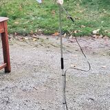 Designer reading lamp from the 70s in chrome and red lacquered sheet metal