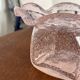Pink bubbled glass vase - vintage blown glass decoration - neck candle holder