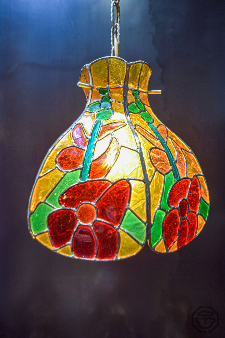 Glass paste pendant lamp