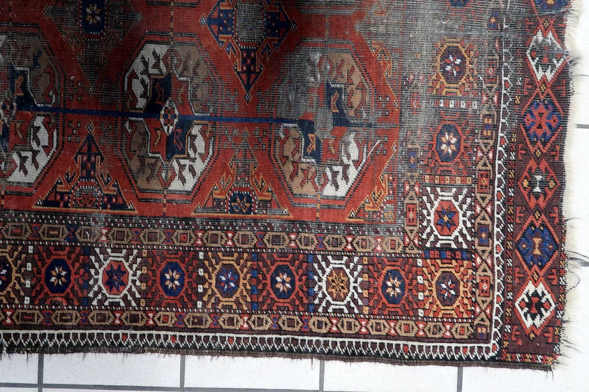 Tapis afghan Baluch vintage fait main 93 cm x 164 cm années 1920