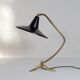 Brass table lamp on a tripod in modern Swedish style, Sweden, 1950.