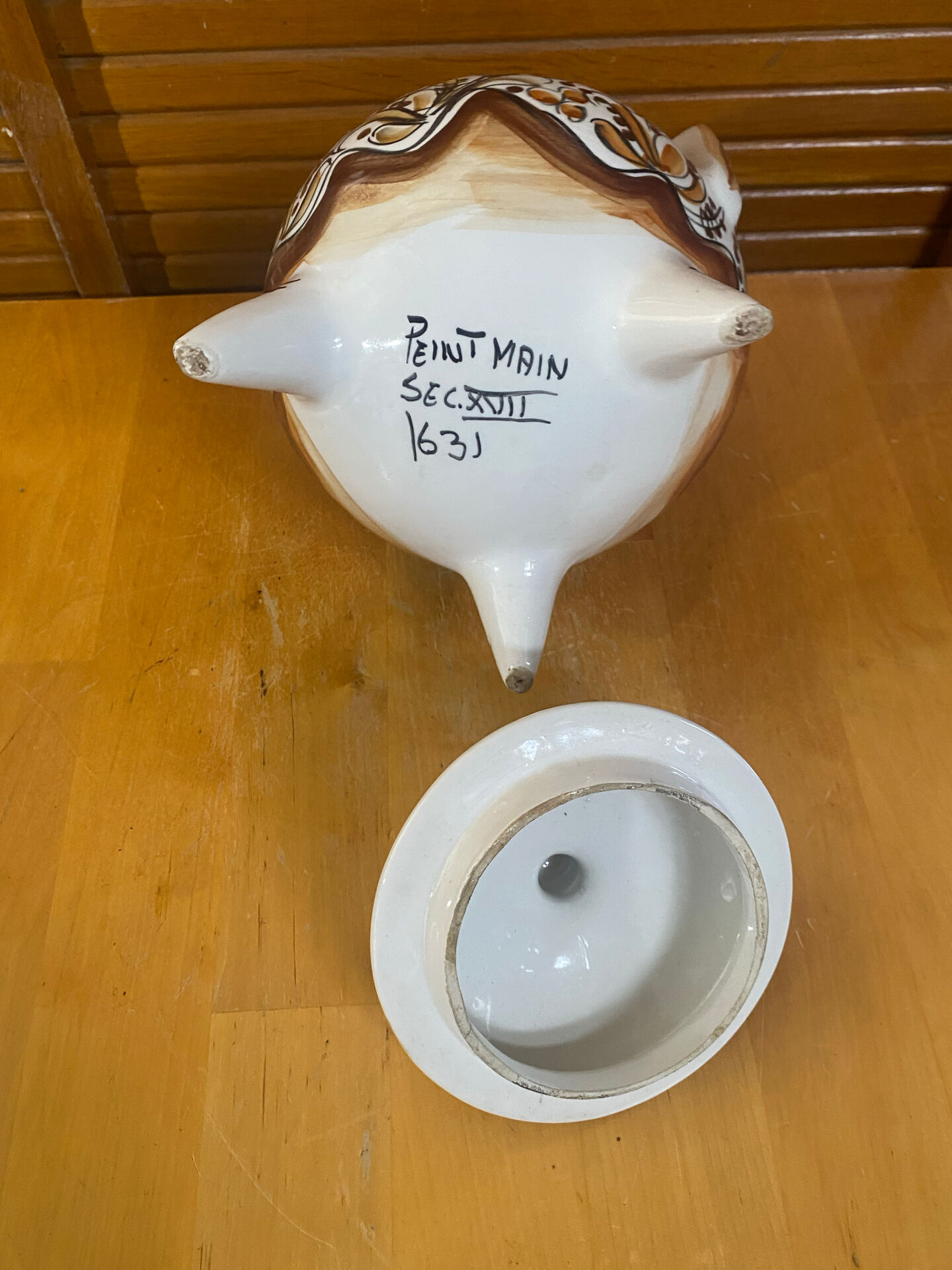 Old Apothecary Pot Coimbra Faience Polychrome Ceramic Portugal