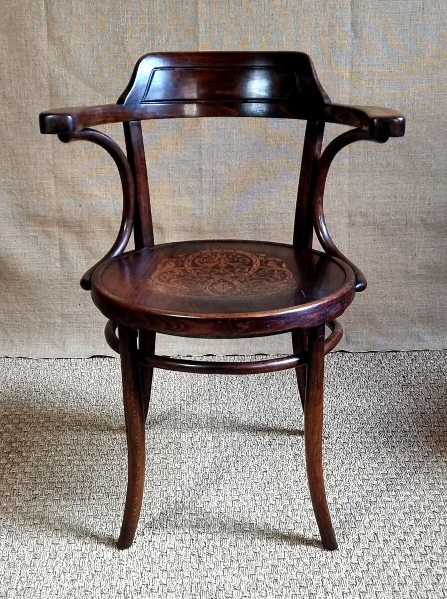 Curved wood bistro office chair J&J KOHN