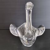 Vintage swan pocket in crystal from Vannes 1970