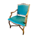 Fauteuil régence retapissé velours vert émeraude