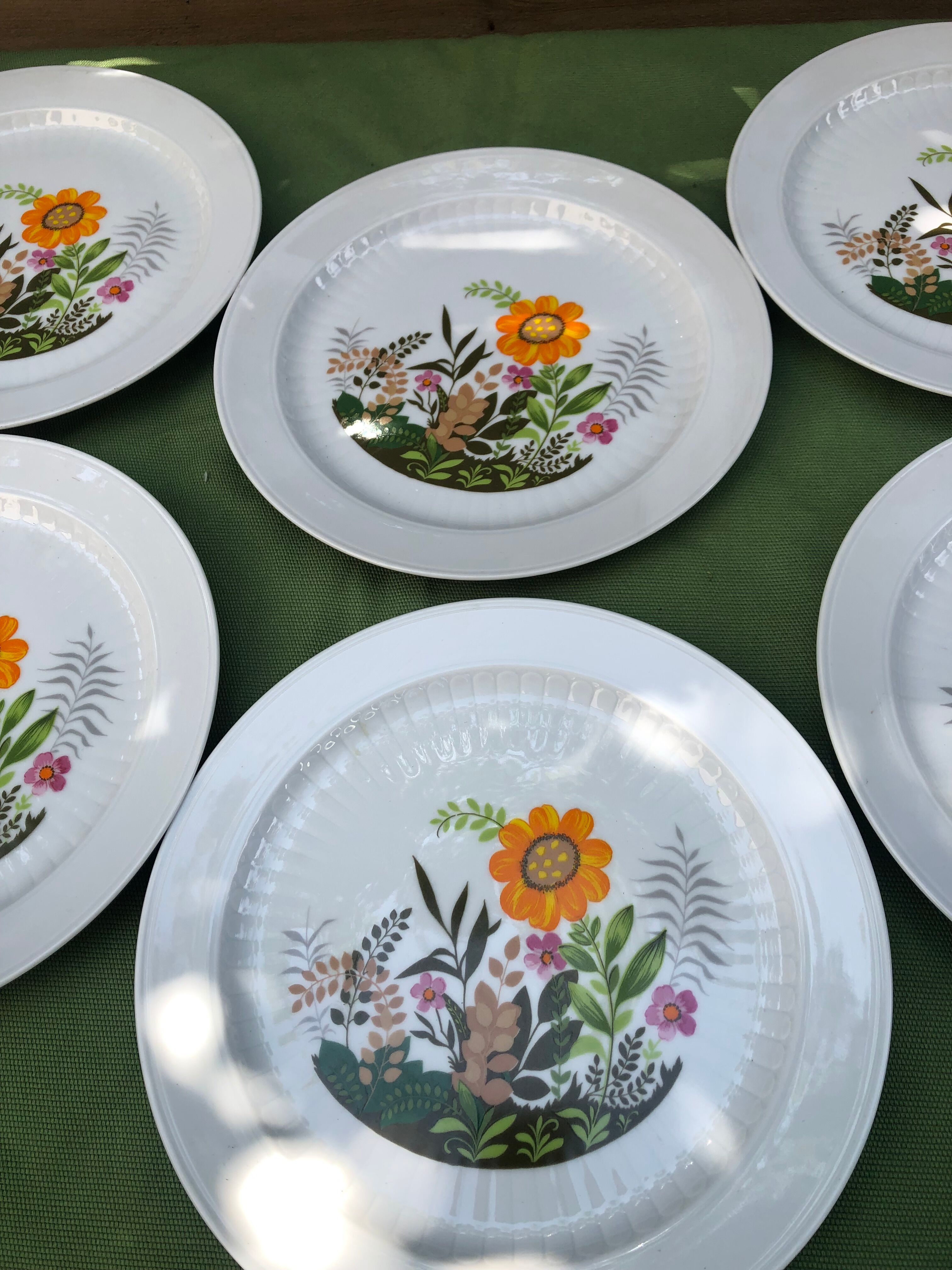 Set of 6 flat porcelain plates Winterling Bavaria