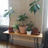 Banc en bois et pieds métalliques