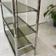 Chrome and smoked glass bookcase/shelf, circa 1970