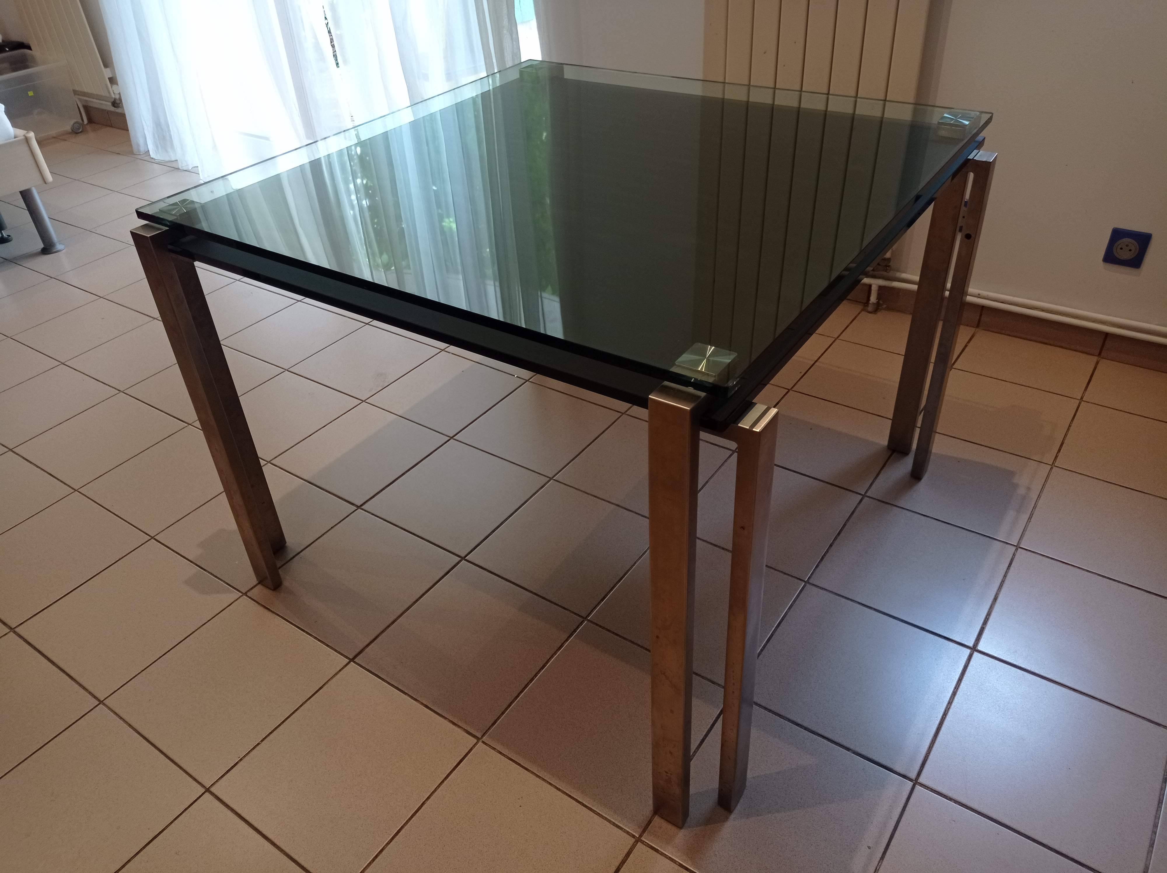 Set of 2 Jean Nouvel designer tables – Model 1=2 (Transparent & black glass)