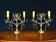 Paire de girandoles en bronze et cristal
