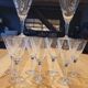 9 crystal stem glasses, vintage, Boussu Belgium