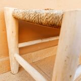 Solid wood and natural wicker bench, rattan bench, wooden bench, bench