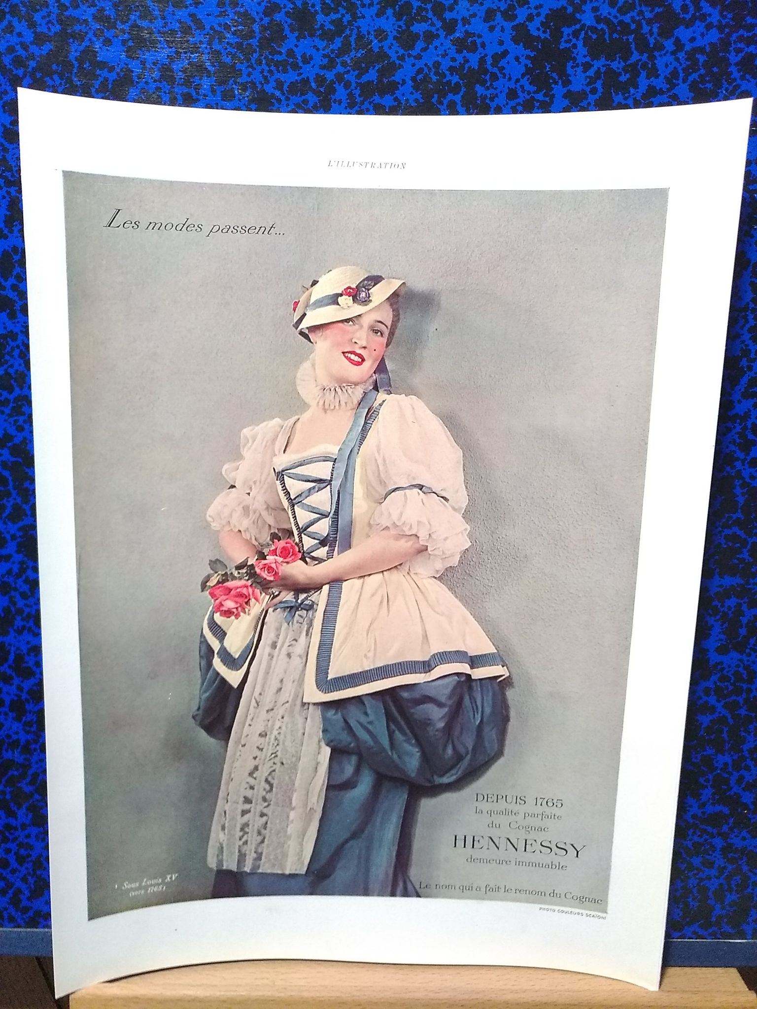 2 fashion ads Hennessy color from 1930 period review