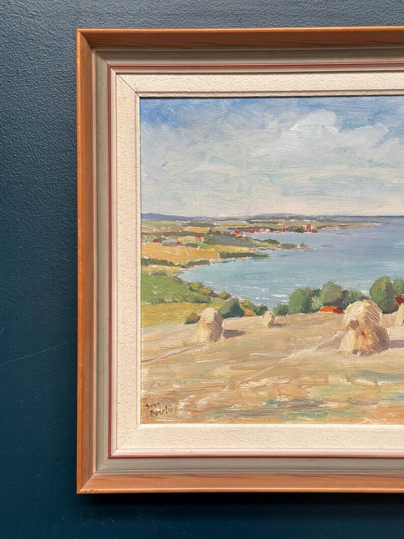 Original Swedish Oil on Panel – “Landscape” by Sven Atterling – Signed – Vintage & Framed – 57 × 49 cm (22.4" × 19.3")