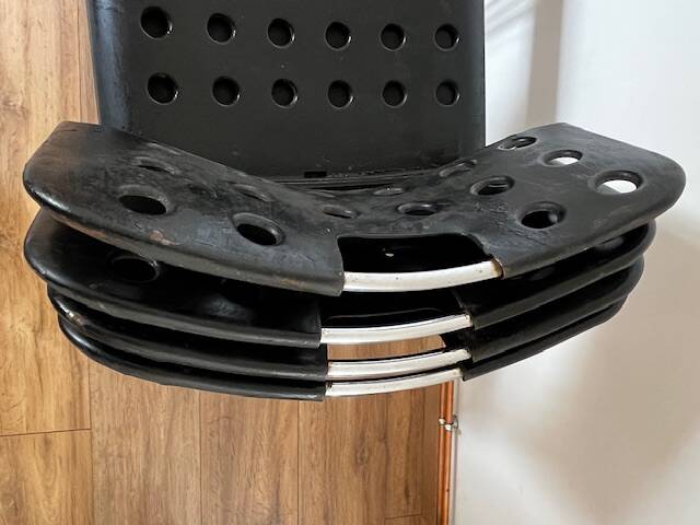 Set of 4 Black Omstak Chairs by Rodney Kinsman for Bieffeplast