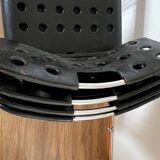 Set of 4 Black Omstak Chairs by Rodney Kinsman for Bieffeplast