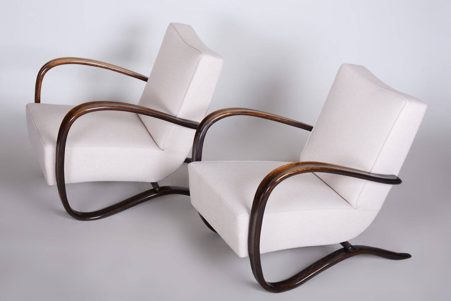 Fauteuils Art Déco H-269 par J. Halabala pour Up Závody, Tchécoslovaquie, années 1930, ensemble de 2