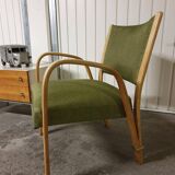 Pair of Bow Wood Steiner Mid-Century Armchairs