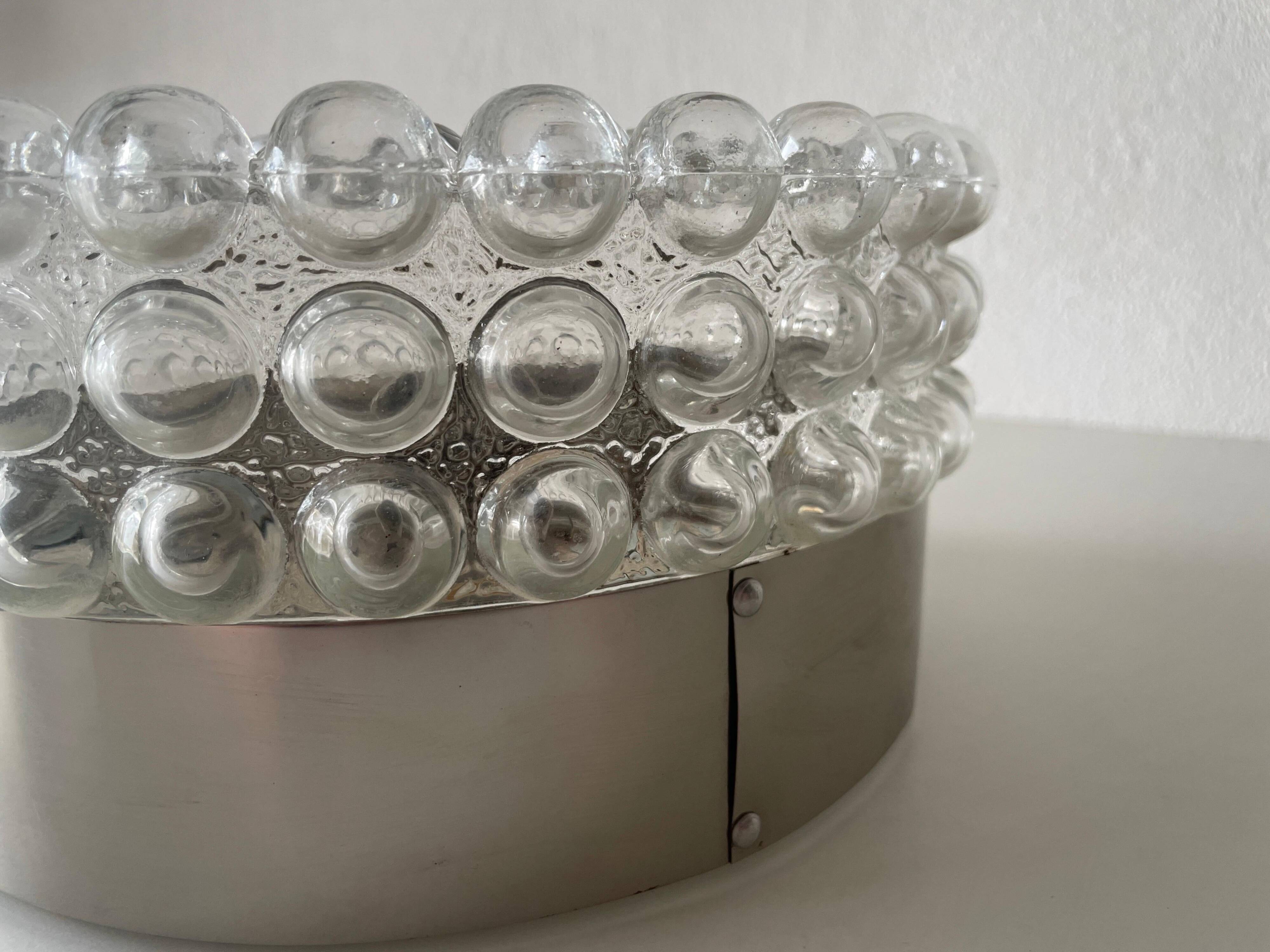 Round bubble glass wall lamp or flush mount by Limburg, 1960s, Germany