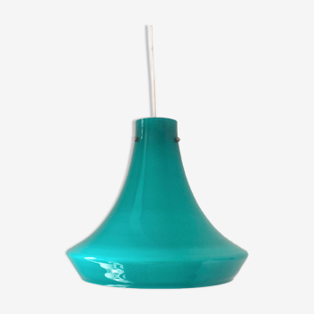Suspension en verre opaline Aqua marine