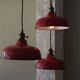 Day blind enamelled red industrial lamp