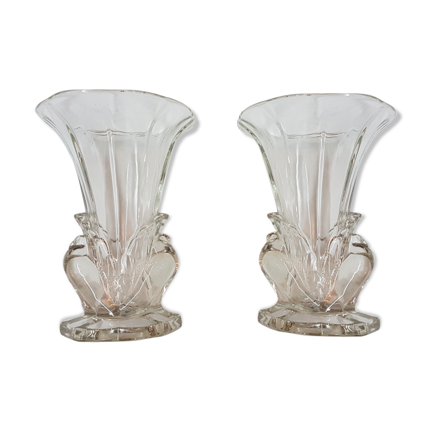 Pair of vases molded Crystal